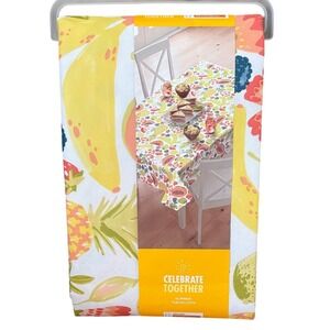 Celebrate Together Summer Tablecloth Oblong 60" by 102"  Colorful Fruit Design